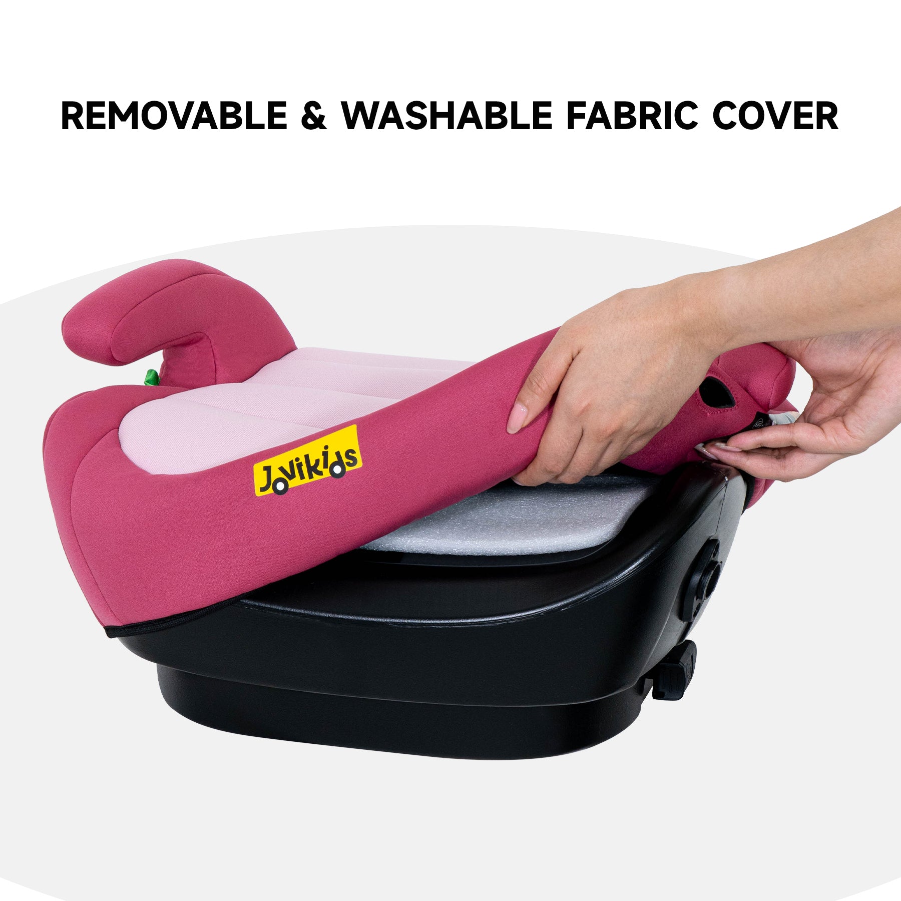 Jovikids OHHO+ Tragbarer Booster mit Getränkehalter, 125–150 cm, Rosa