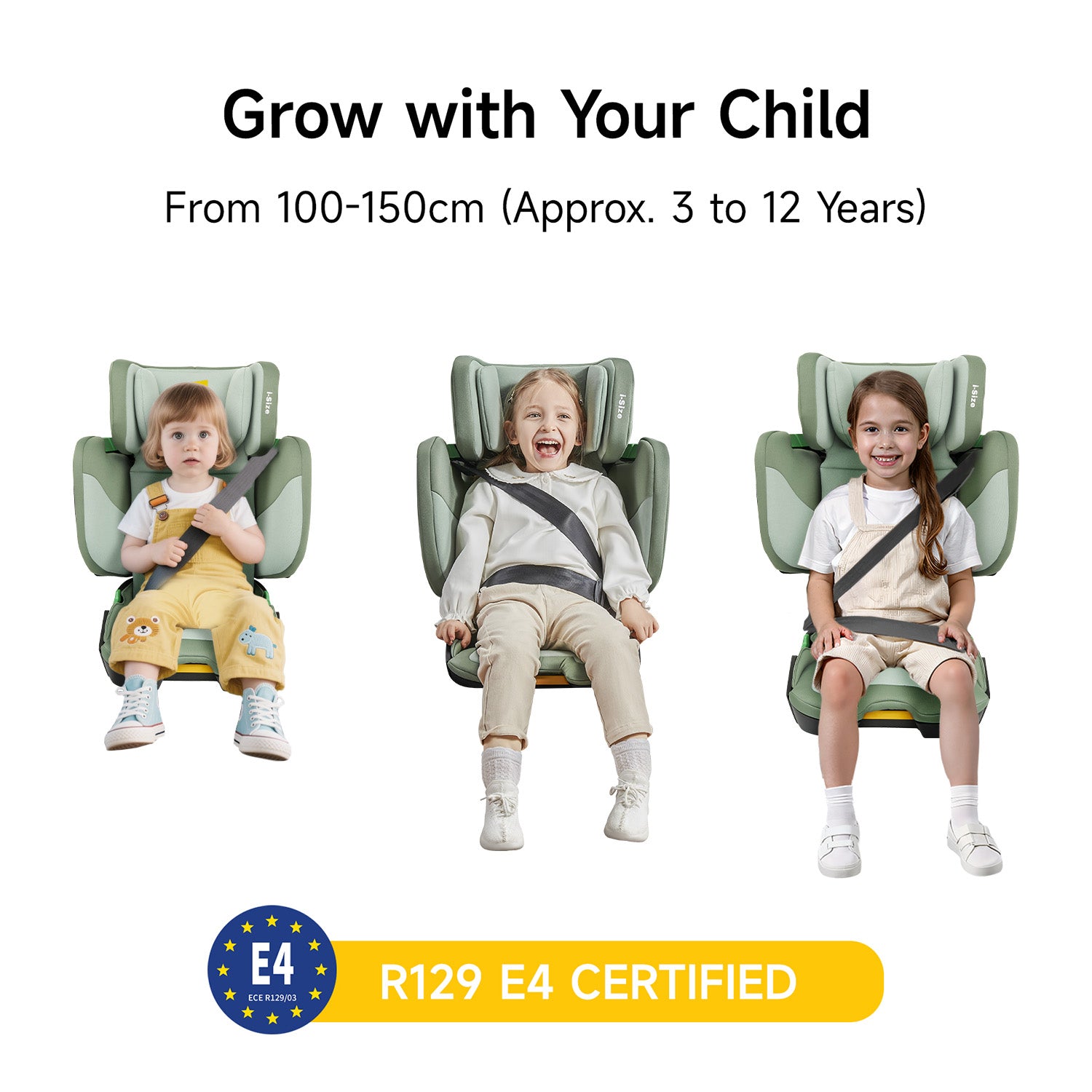 Jovikids Rober Portable Highback Booster i-Size 100-150cm Green