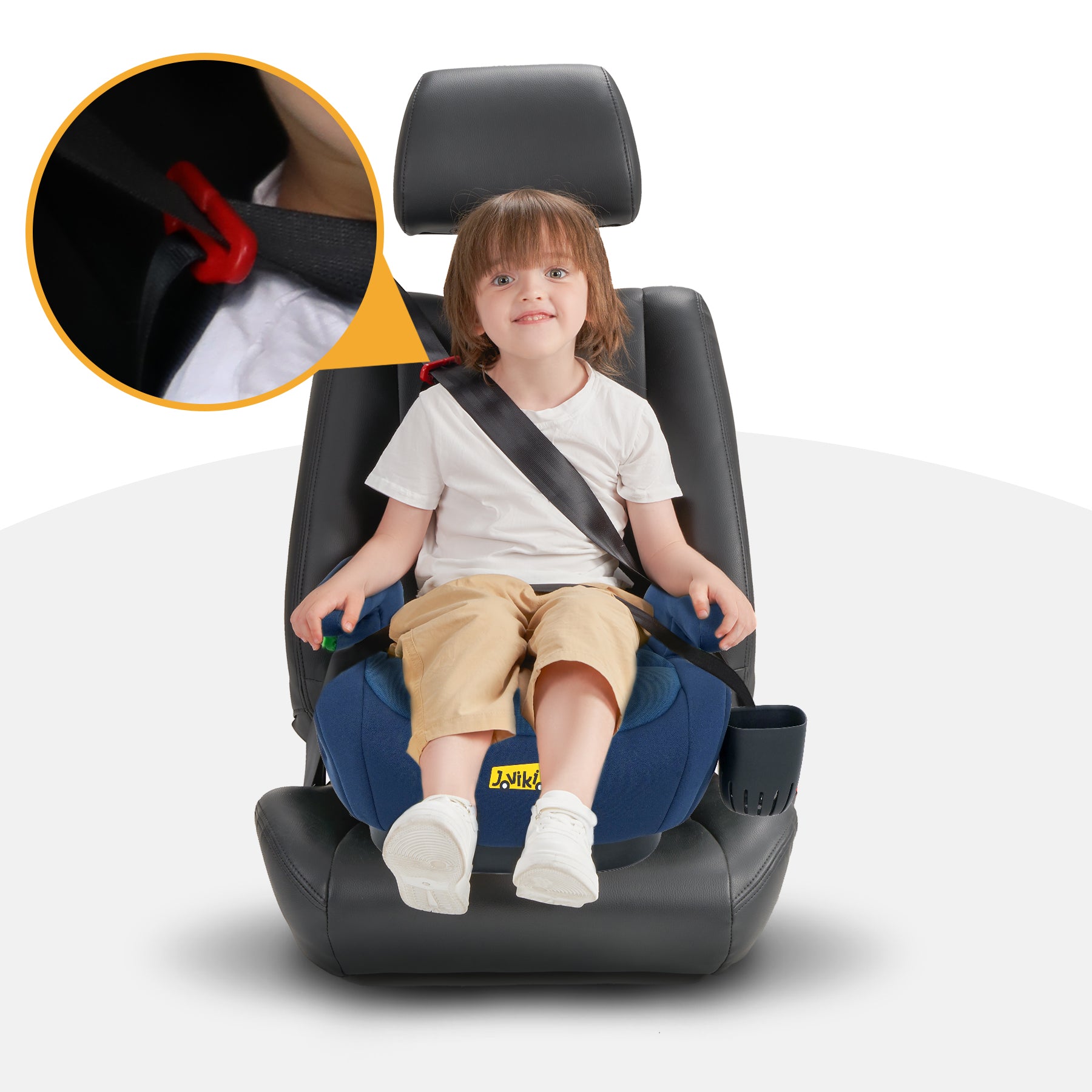 Jovikids OHHO+ Portable Booster with Cup Holder 125-150cm Blue