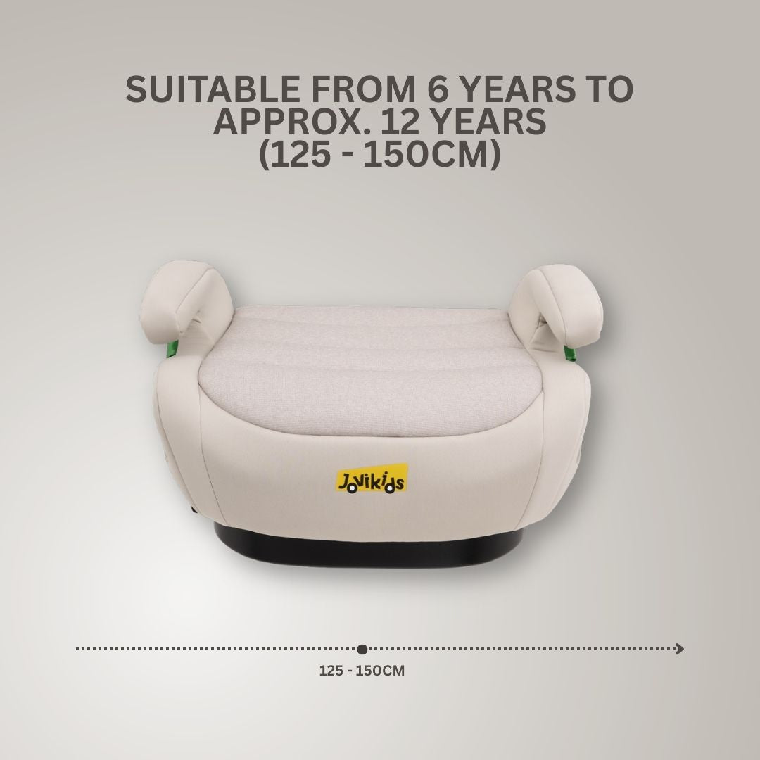 Jovikids OHHO+ ISOFIX Car Booster Seat, i-Size R129, 125-150 cm (6–12 Years) Milkstone