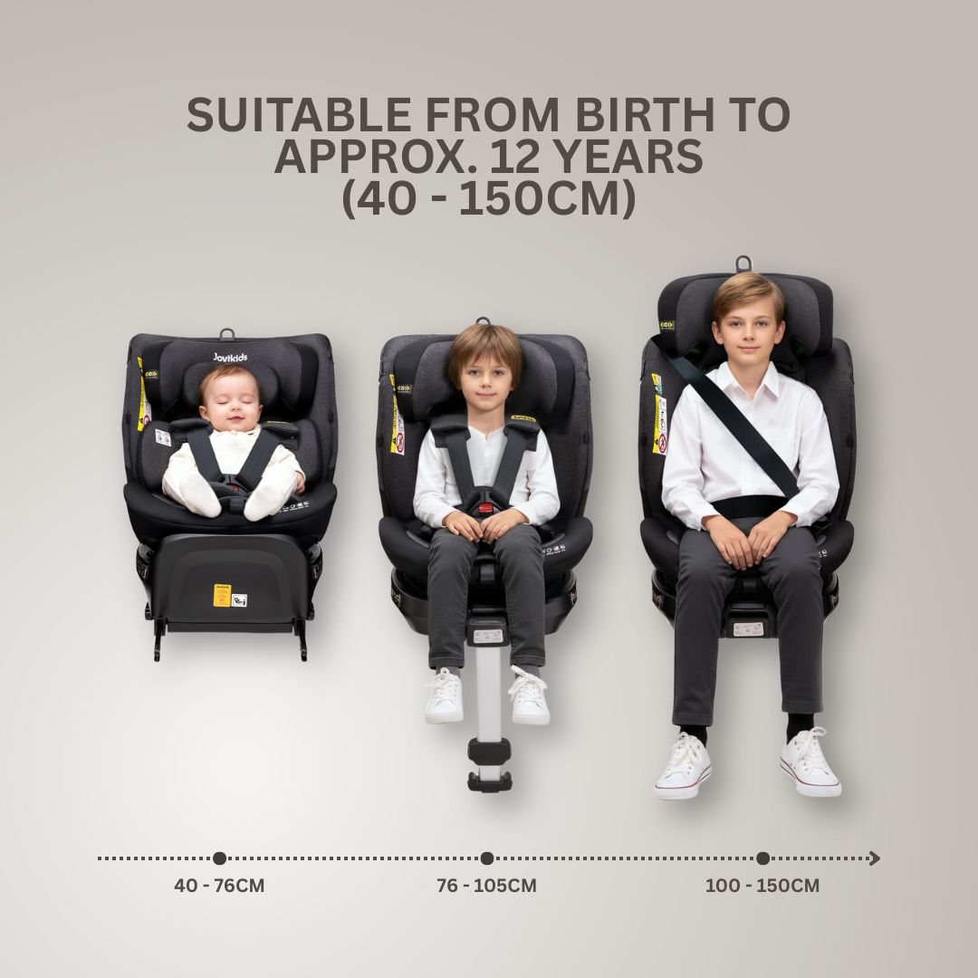 Jovikids Ranger 2 i-Size 360 Rotating Car Seat, 40-150cm All-in-One