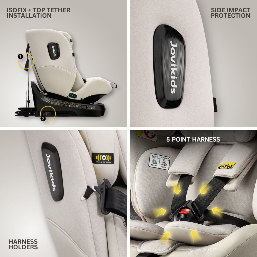 Jovikids Ranger TT 360° Rotating Car Seat i-Size, 40-150cm All-in-One 0-12 years