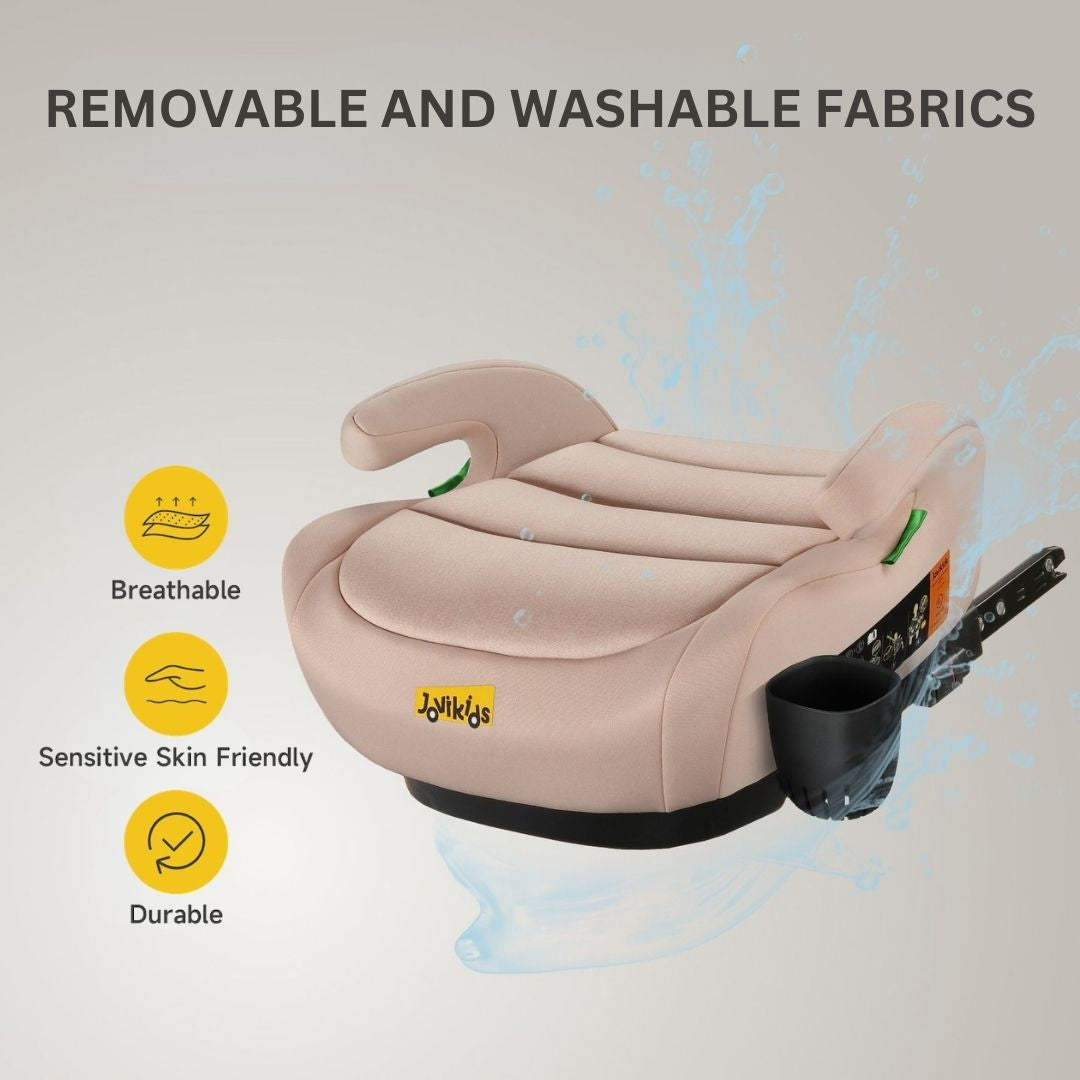 Jovikids OHHO+ ISOFIX Car Booster Seat, i-Size R129, 125-150 cm (6–12 Years) Rosewood