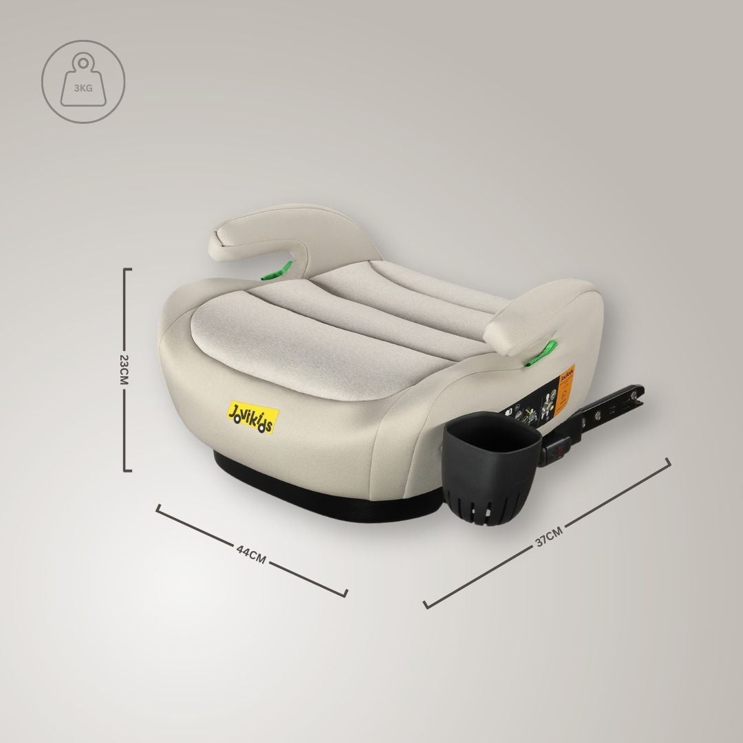 Jovikids OHHO+ ISOFIX Car Booster Seat, i-Size R129, 125-150 cm (6–12 Years) Milkstone