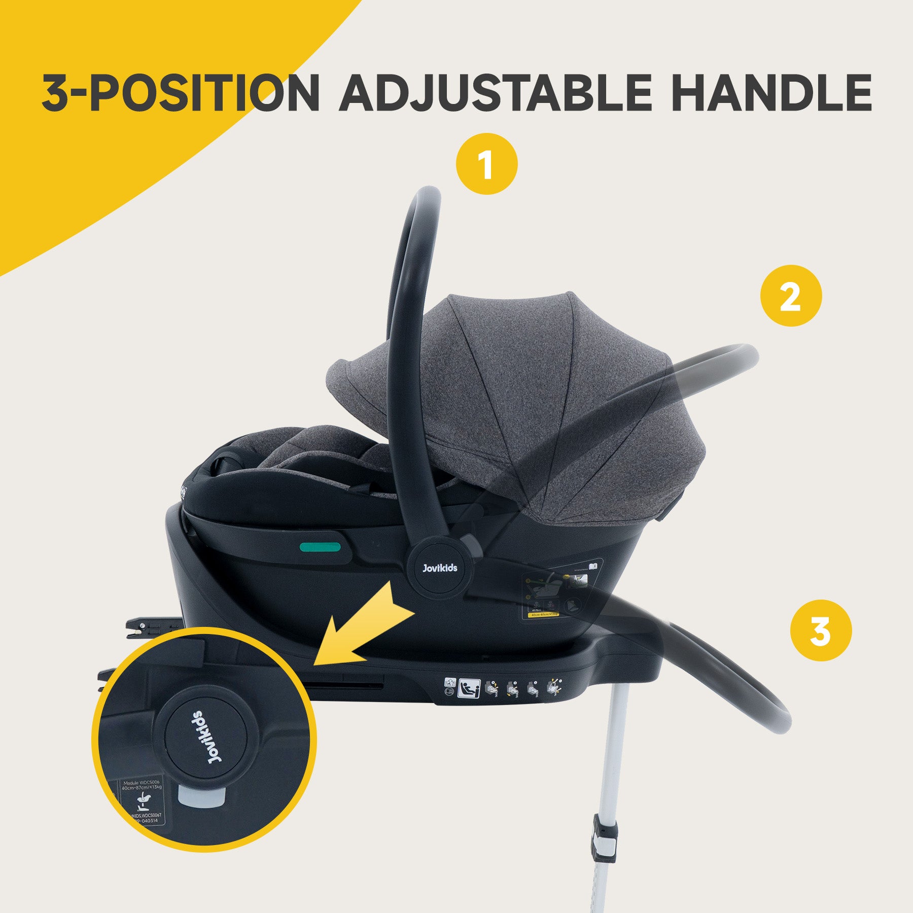 JOVIKIDS Aria R129 Infant Carrier Car Seat With Base(40-87cm)