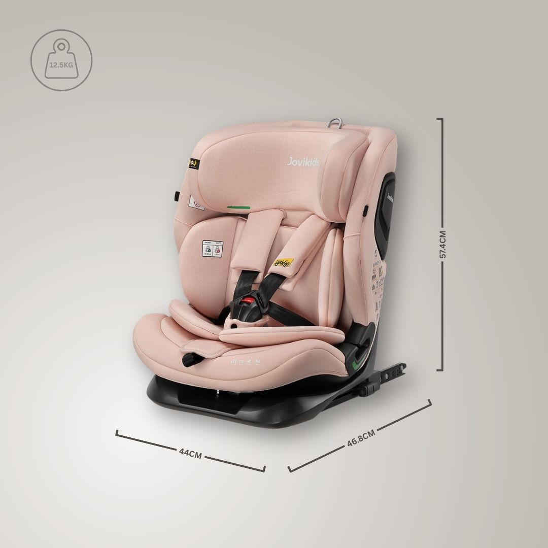 Jovikids CiCI TT i-Size Car Seat 76-150cm, ECE R129 15 Months-12 Years(Rosewood)