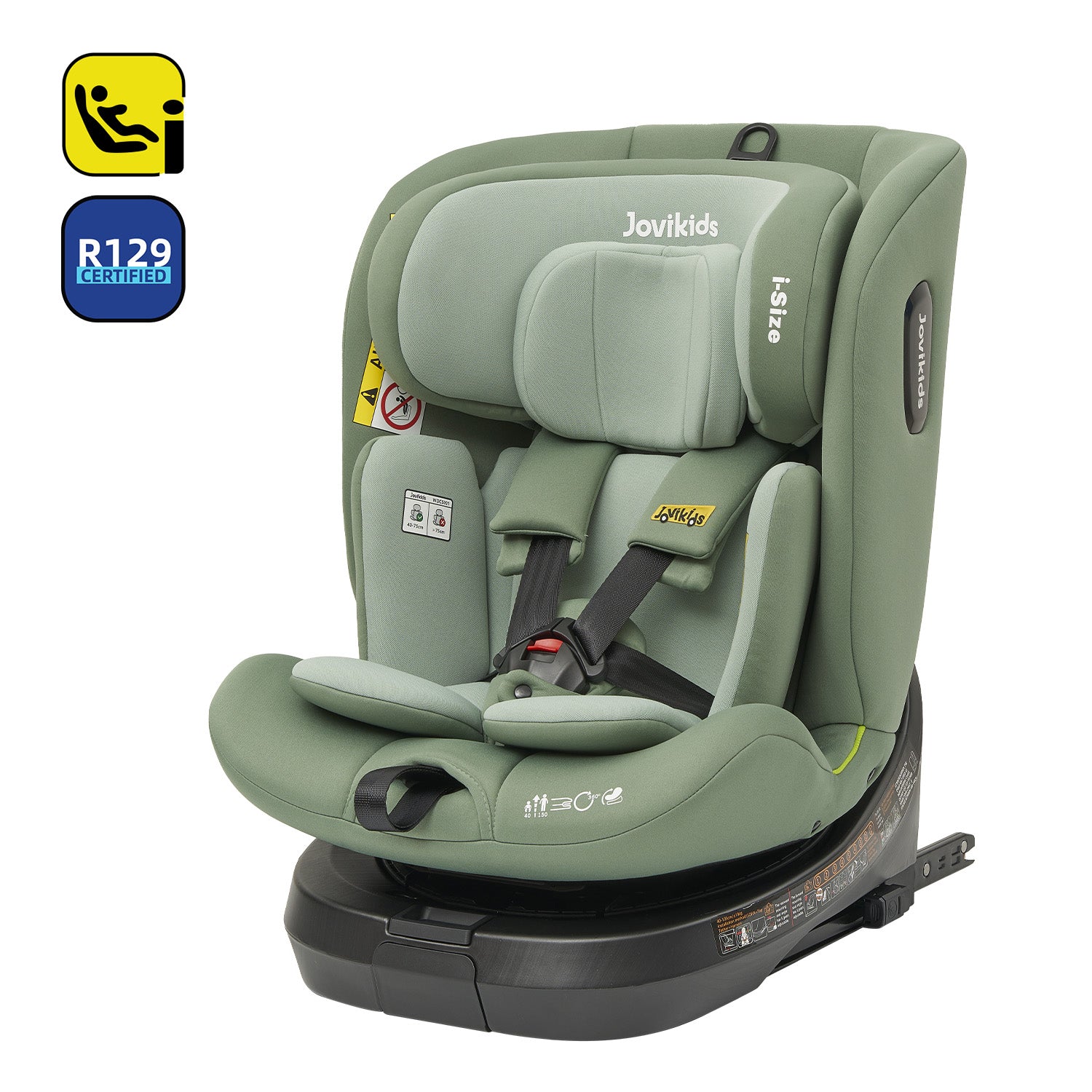 Jovikids Ranger TT 360° Swivel i-Size Car Seat 40-150cm Green