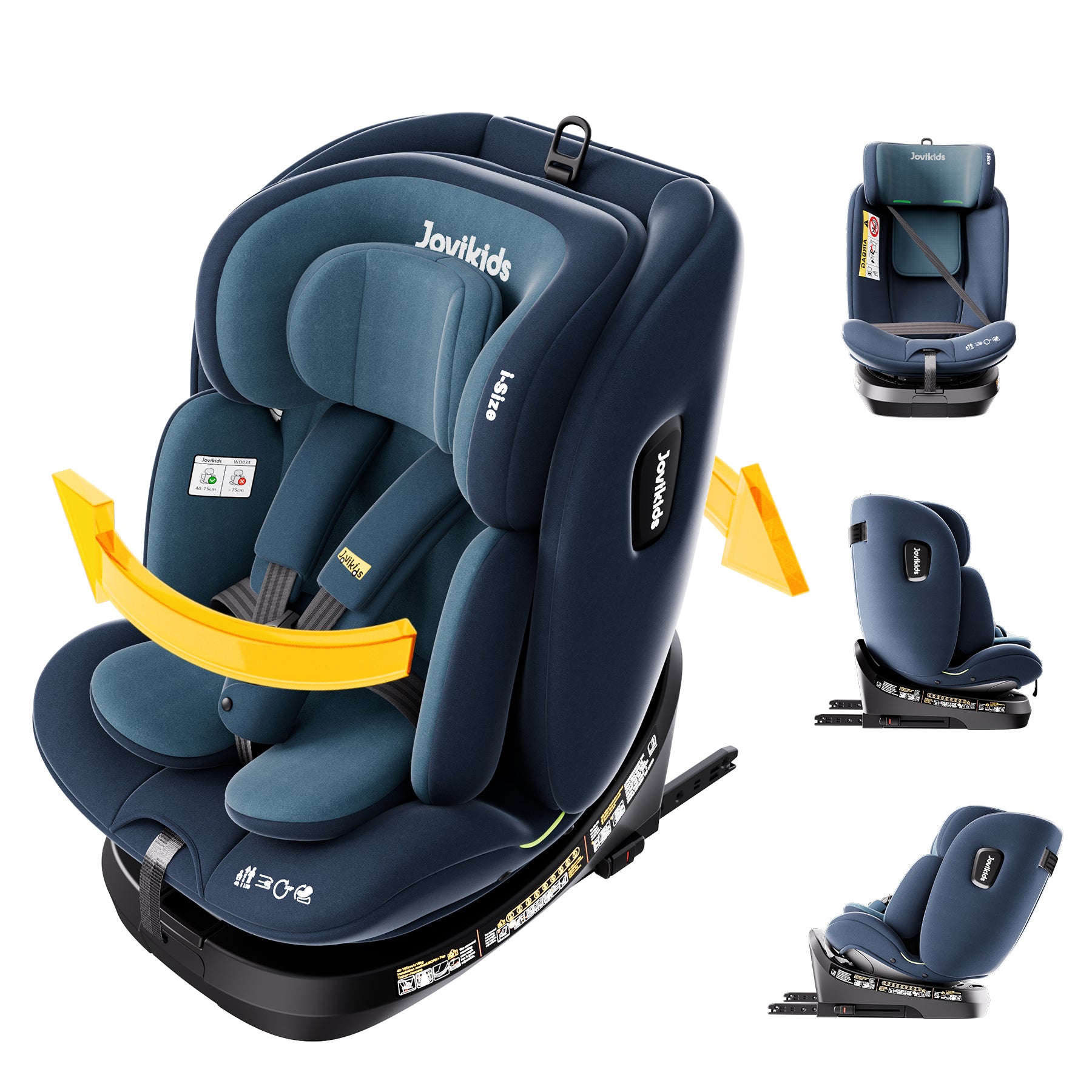 Jovikids Ranger TT 360° Rotating Car Seat i-Size, 40-150cm All-in-One 0-12 years