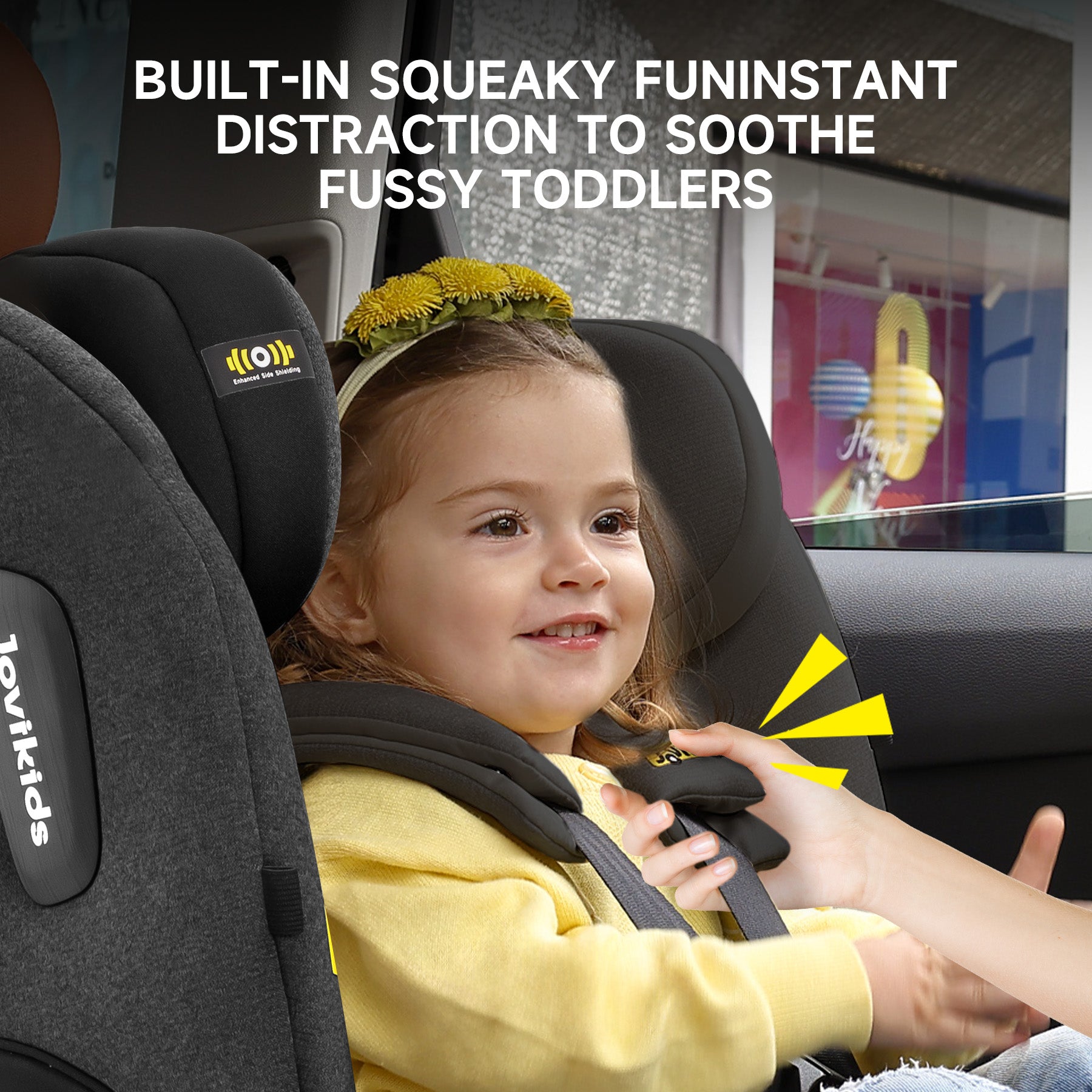 Jovikids 360° Rotating Car Seat i-Size, 40-150cm All-in-One with ISOFIX & Top Tether, ECE R129 (E4) Approved, Extended Rear-Facing, Adjustable Headrest, Side Protection for Newborn-12 Years