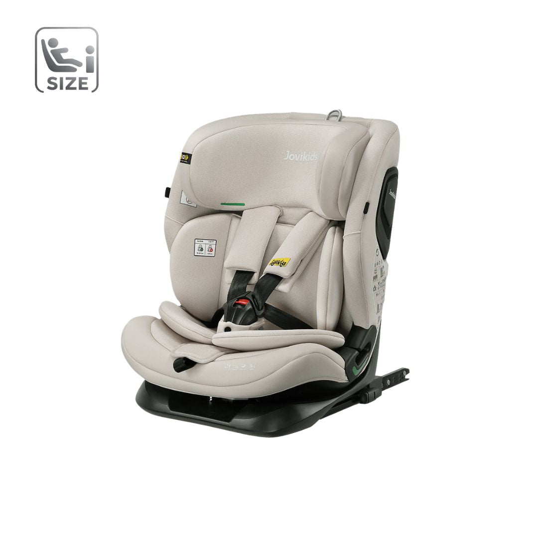 Jovikids CiCI TT i-Size Car Seat 76-150cm, ECE R129  15 Months-12 Years（Milkstone）