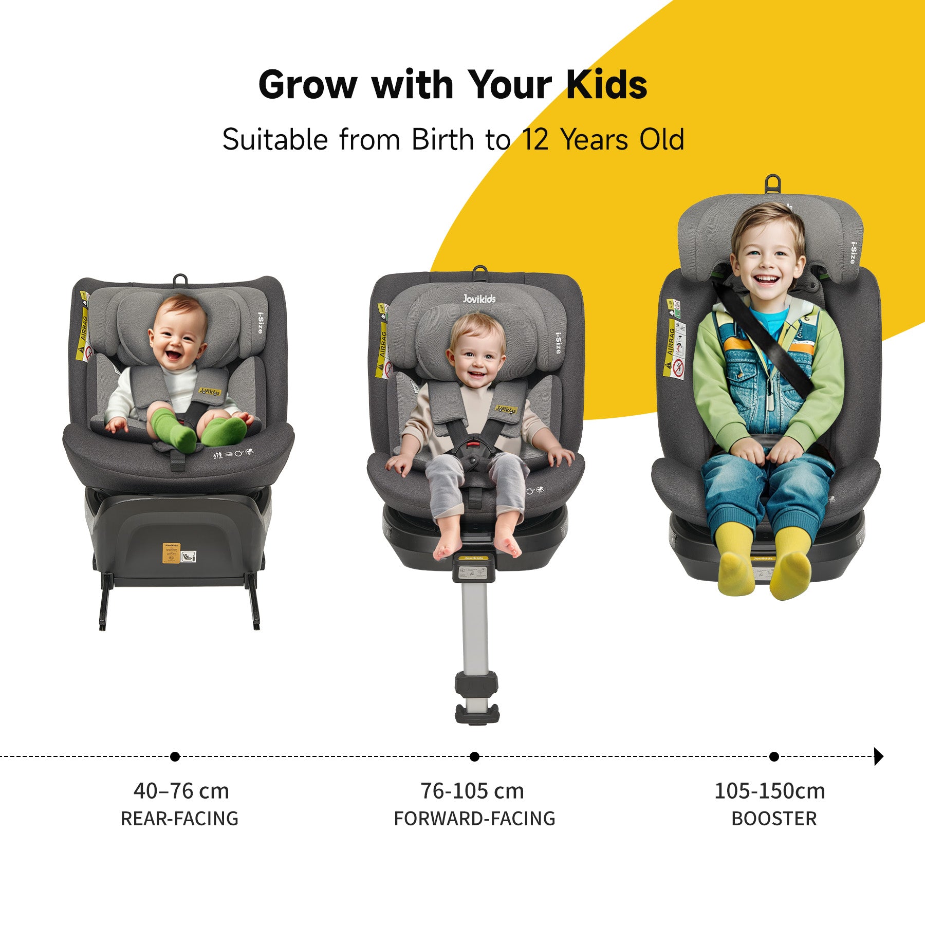 Siège auto i-Size pivotant à 360° Ranger Jovikids 40-150 cm