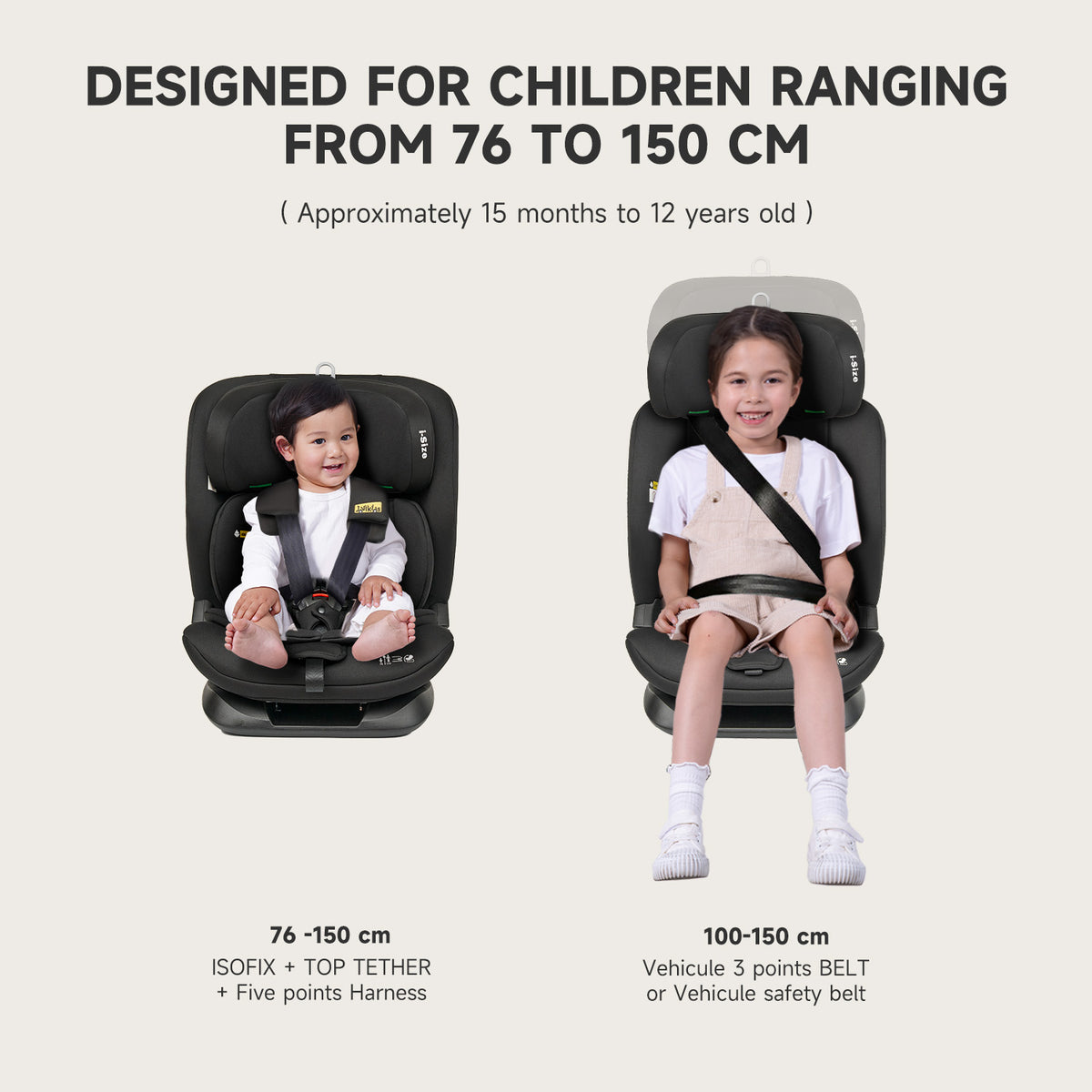 Jovikids CICI TT i-Size Child Seat 76-150cm UK