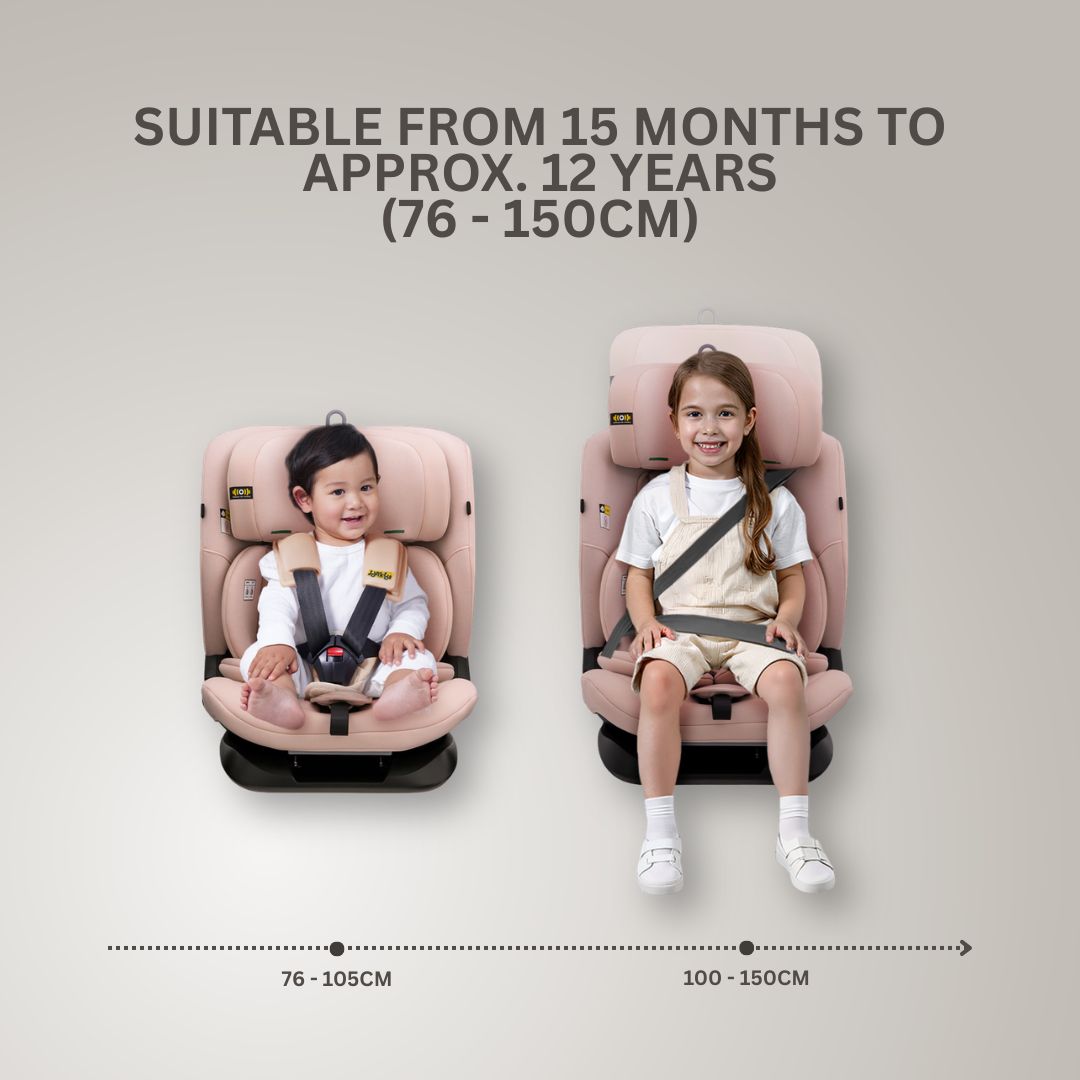 Jovikids CiCI TT i-Size Car Seat 76-150cm, ECE R129  15 Months-12 Years（Rosewood）