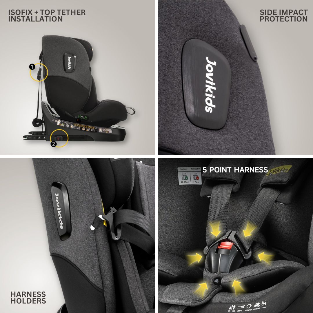Jovikids Ranger TT 360° Rotating Car Seat i-Size, 40-150cm All-in-One 0-12 years