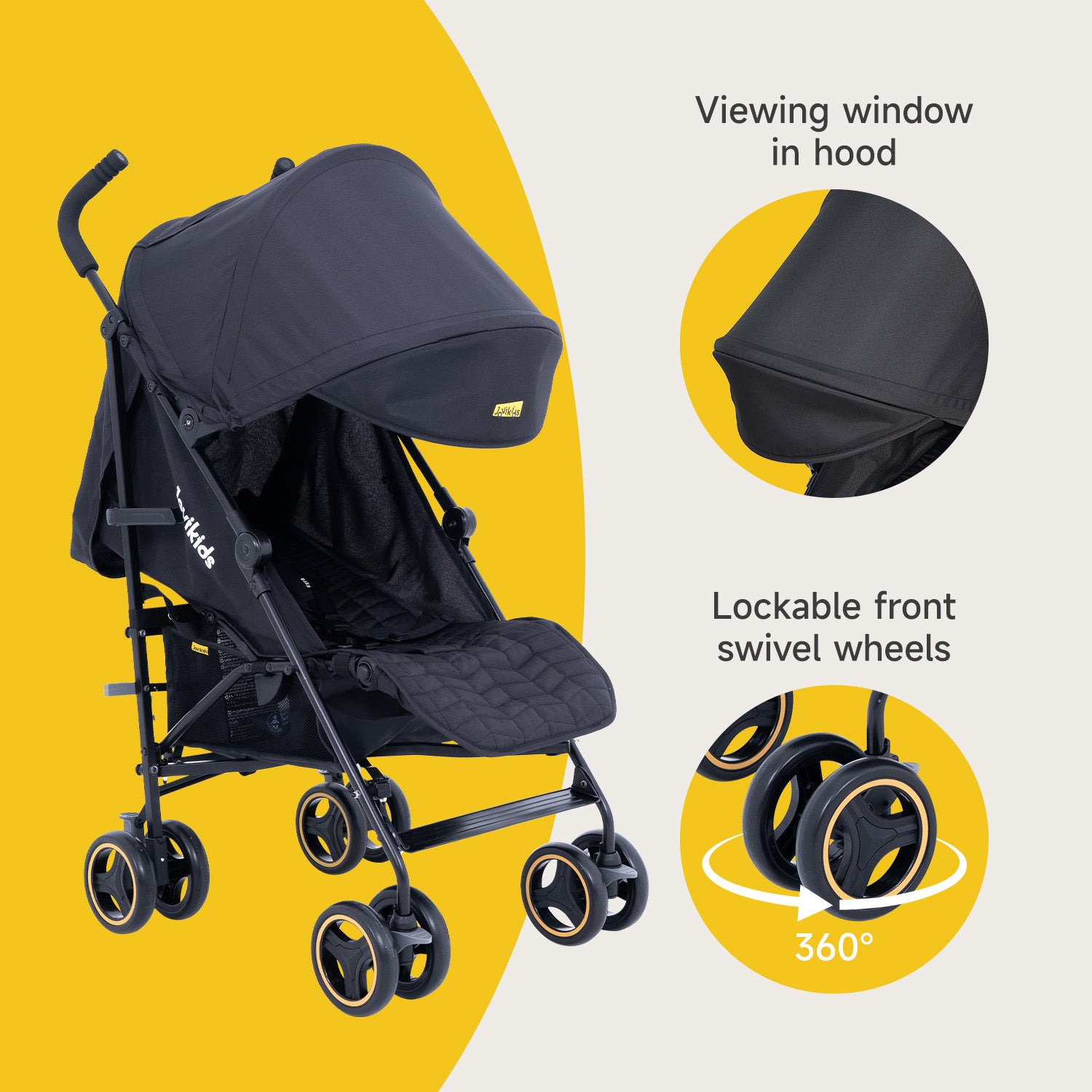Jovikids Lightweight Baby Stroller Black