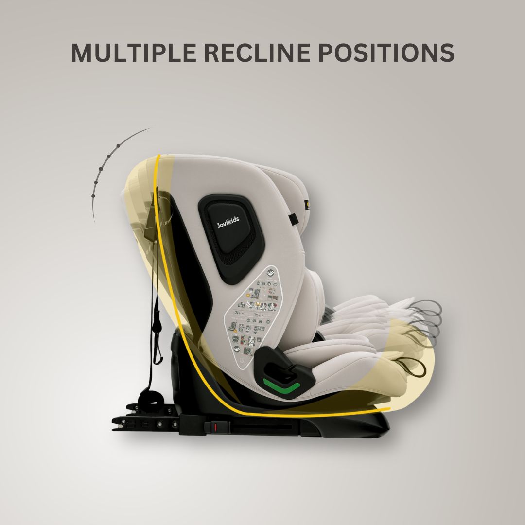 Jovikids CiCI TT i-Size Car Seat 76-150cm, ECE R129  15 Months-12 Years（Milkstone）