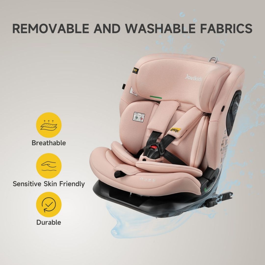 Jovikids CiCI TT i-Size Car Seat 76-150cm, ECE R129  15 Months-12 Years（Rosewood）
