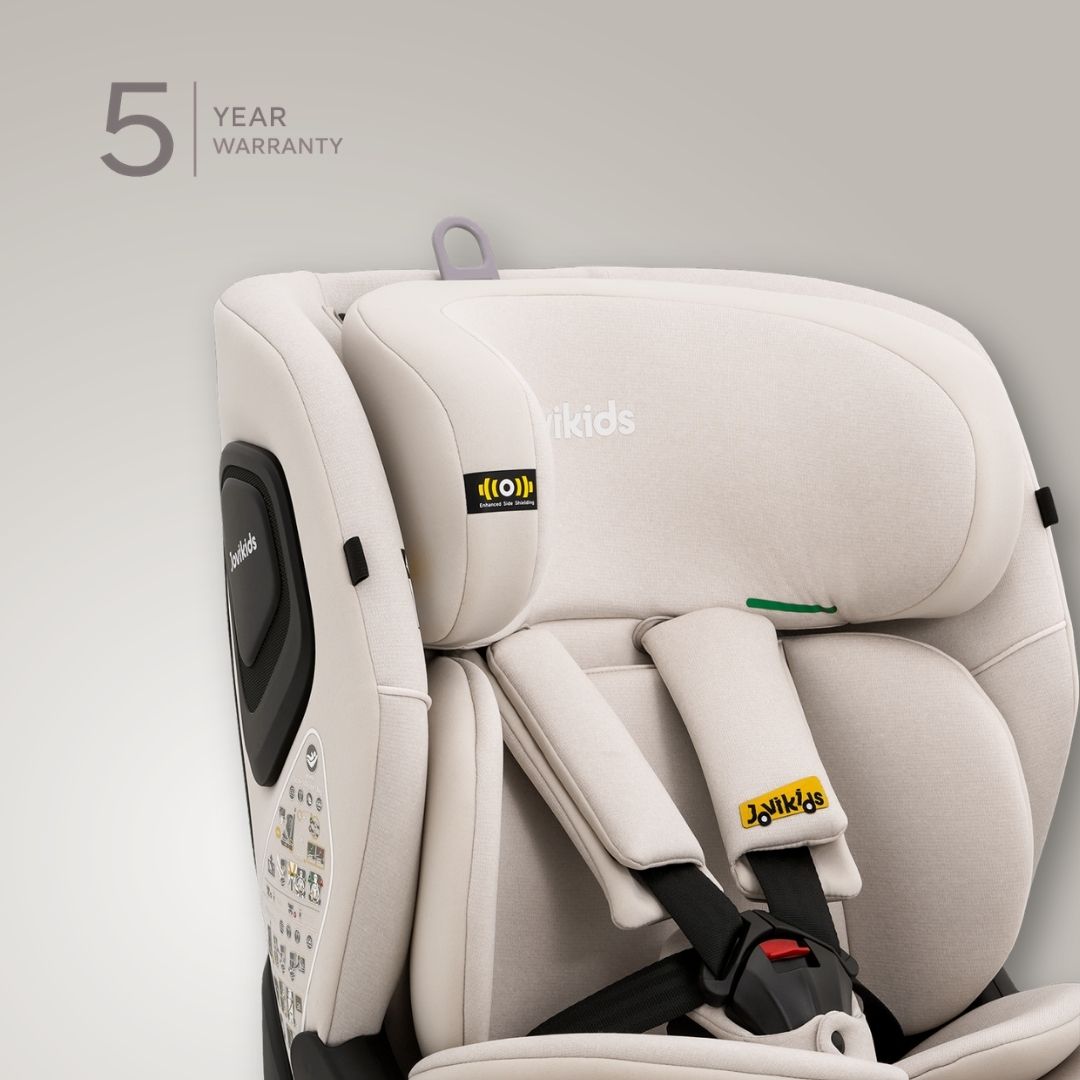 Jovikids CiCI TT i-Size Car Seat 76-150cm, ECE R129  15 Months-12 Years（Milkstone）