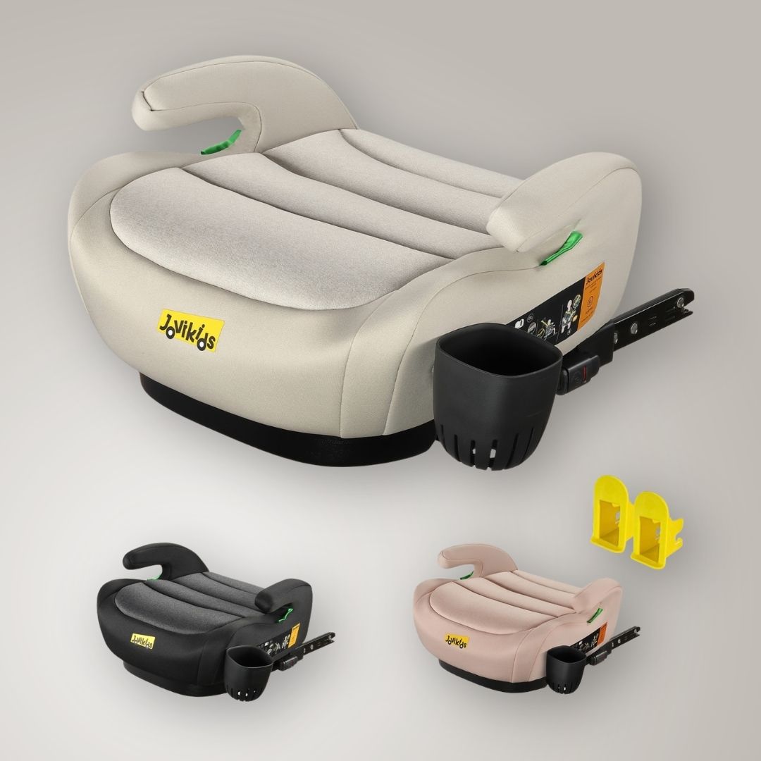 Jovikids OHHO+ ISOFIX Car Booster Seat, i-Size R129, 125-150 cm (6–12 Years) Milkstone